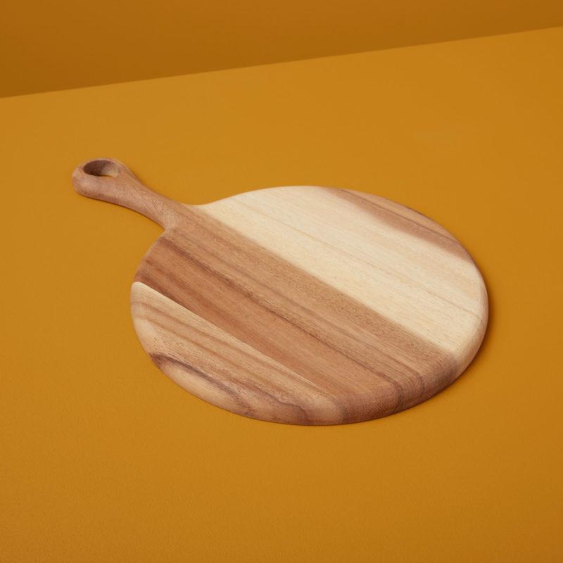 Acacia Round Board with Short Handle