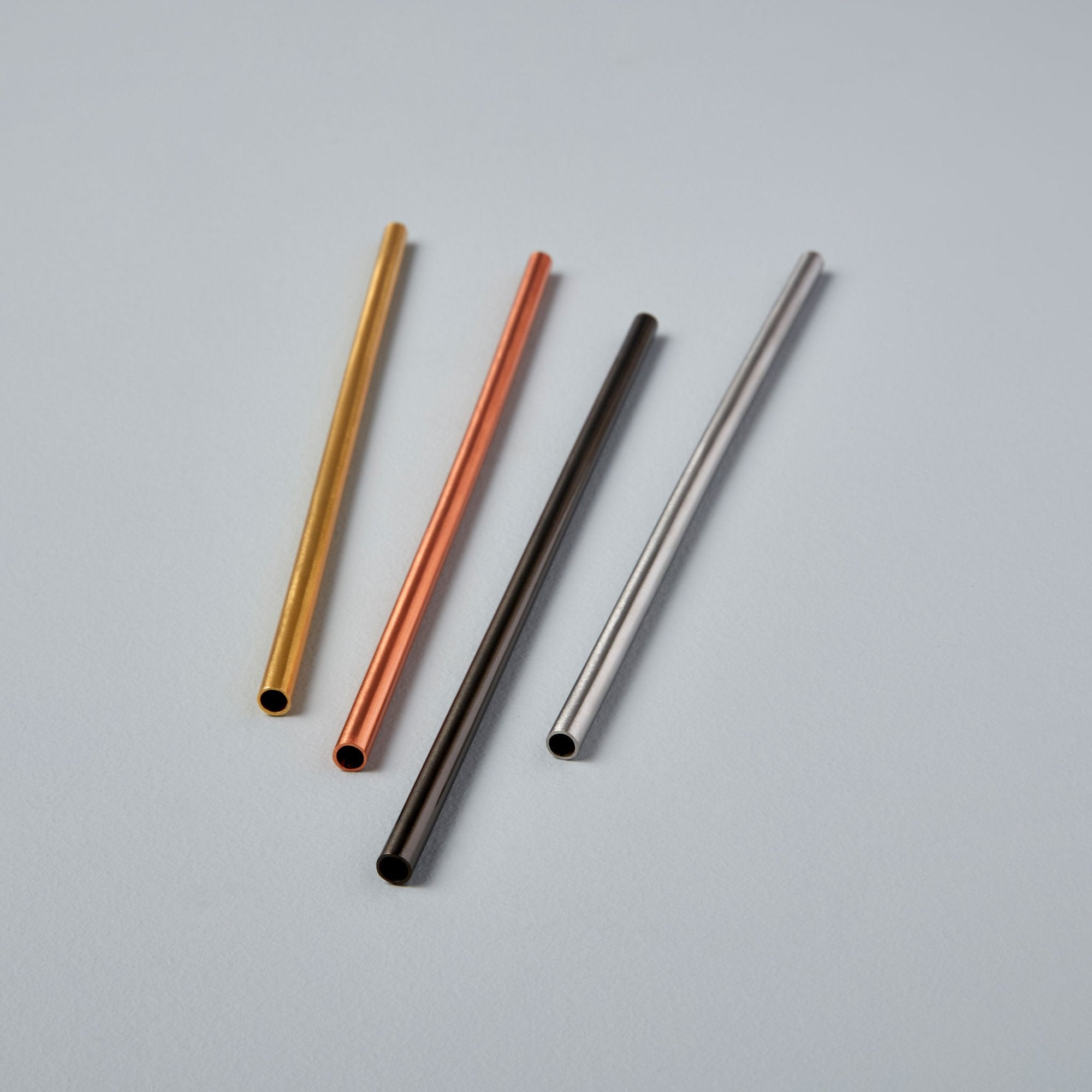 Matte Metallic Stainless Straws - Set of 4