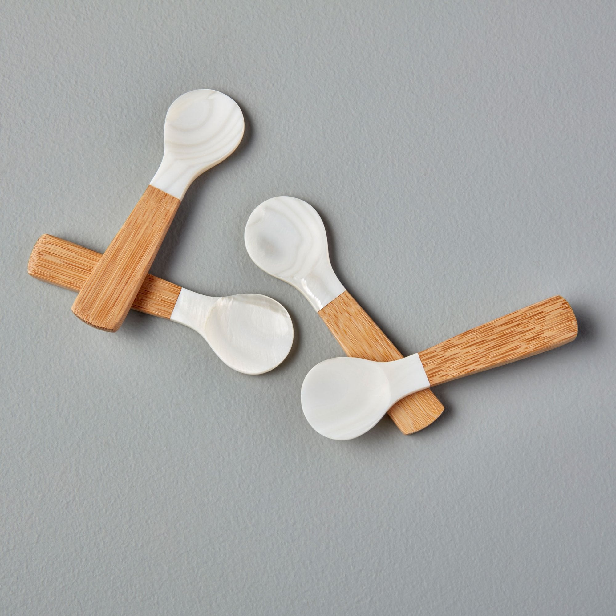 Seashell & Bamboo Spoons - Set of 4