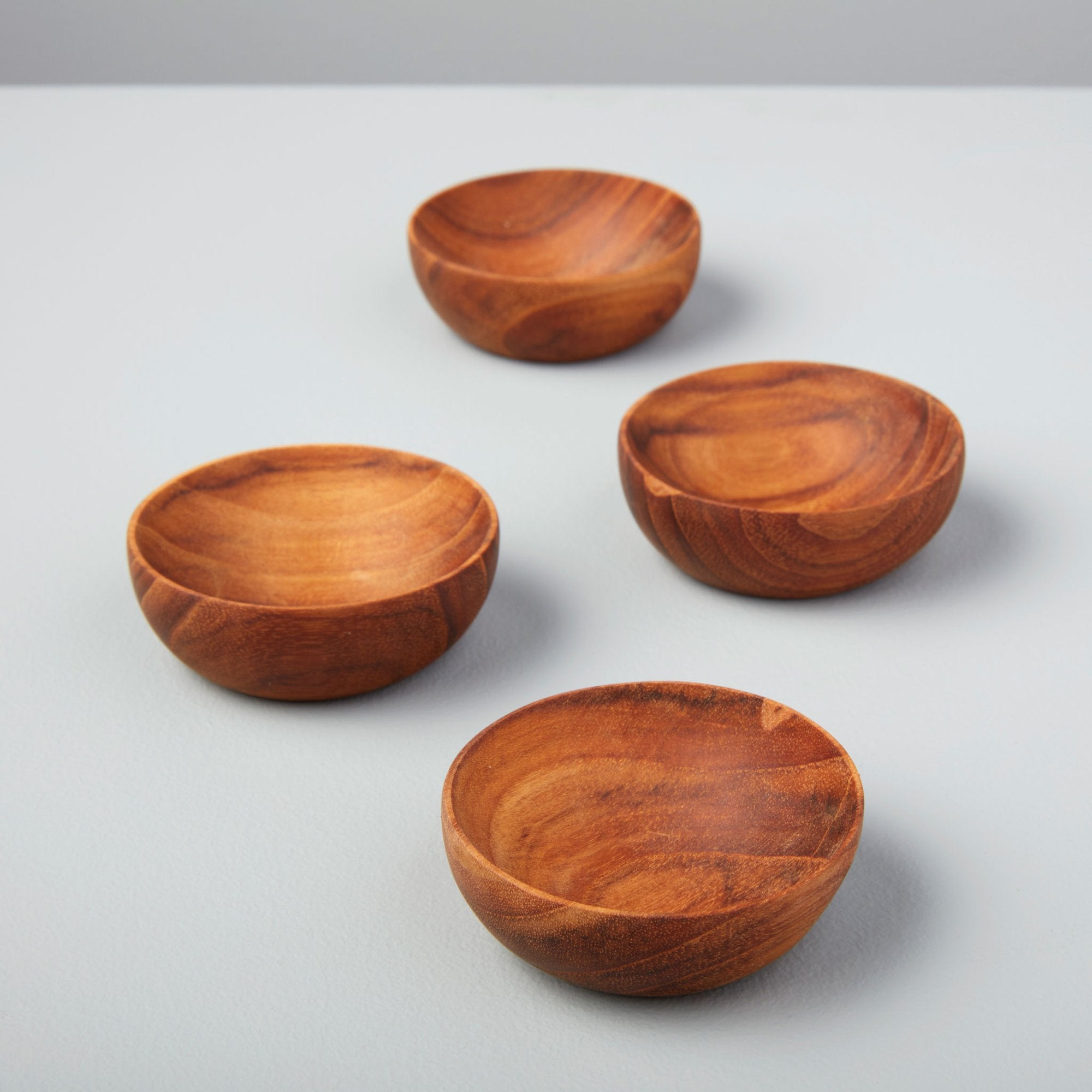 Teak Pinch Bowls - Set of 4