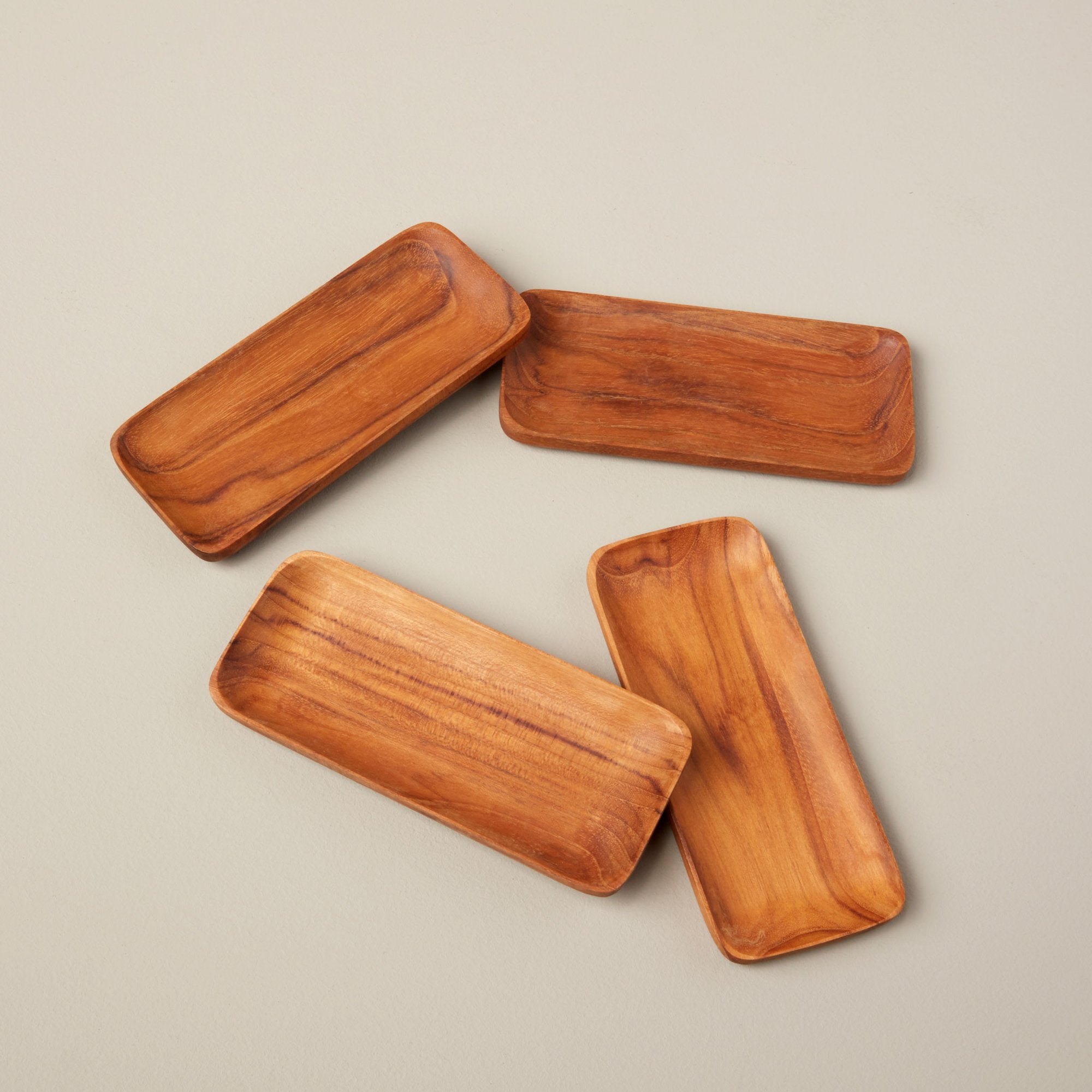Teak Small Trays - Set of 4
