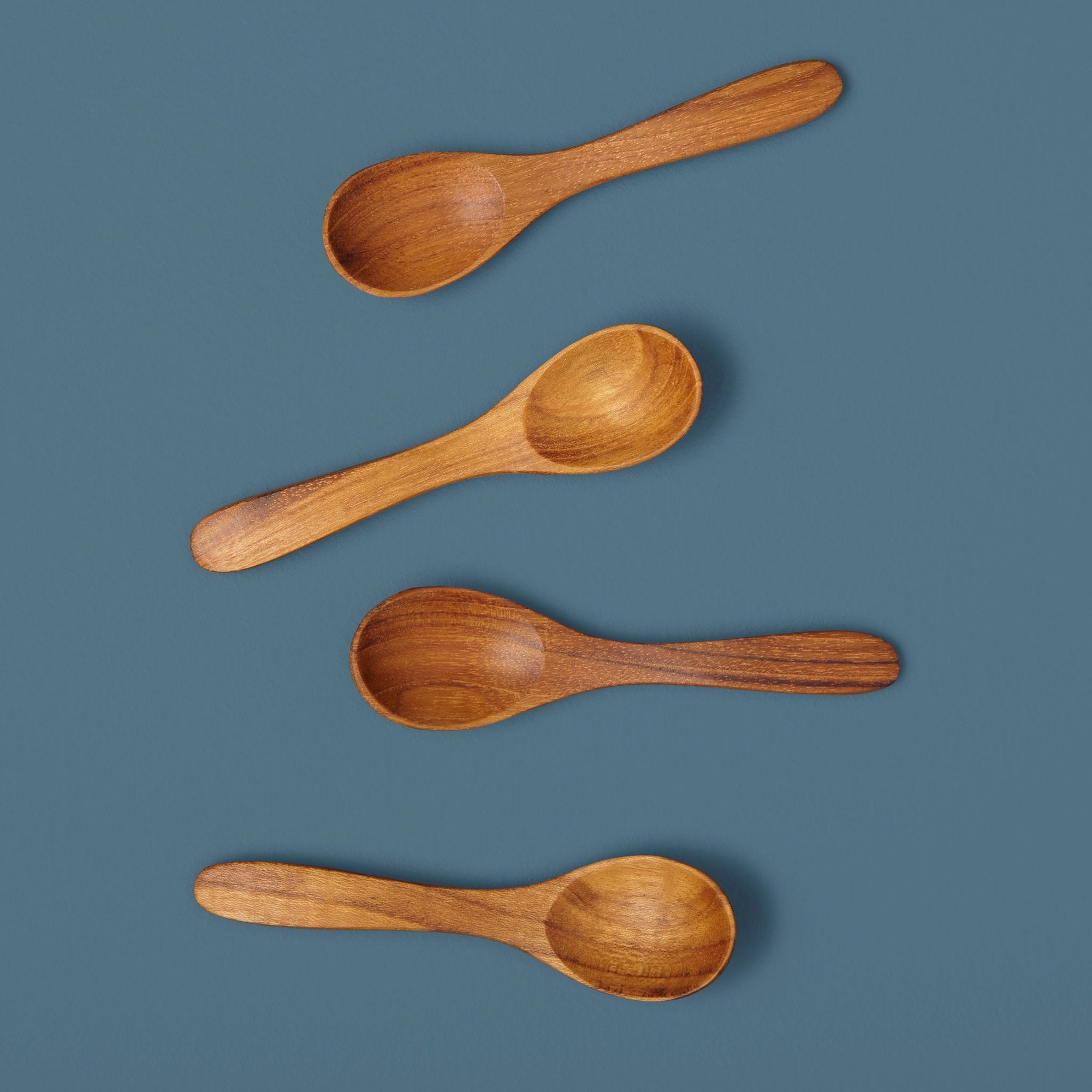 Small Teak Spoons - Set of 4