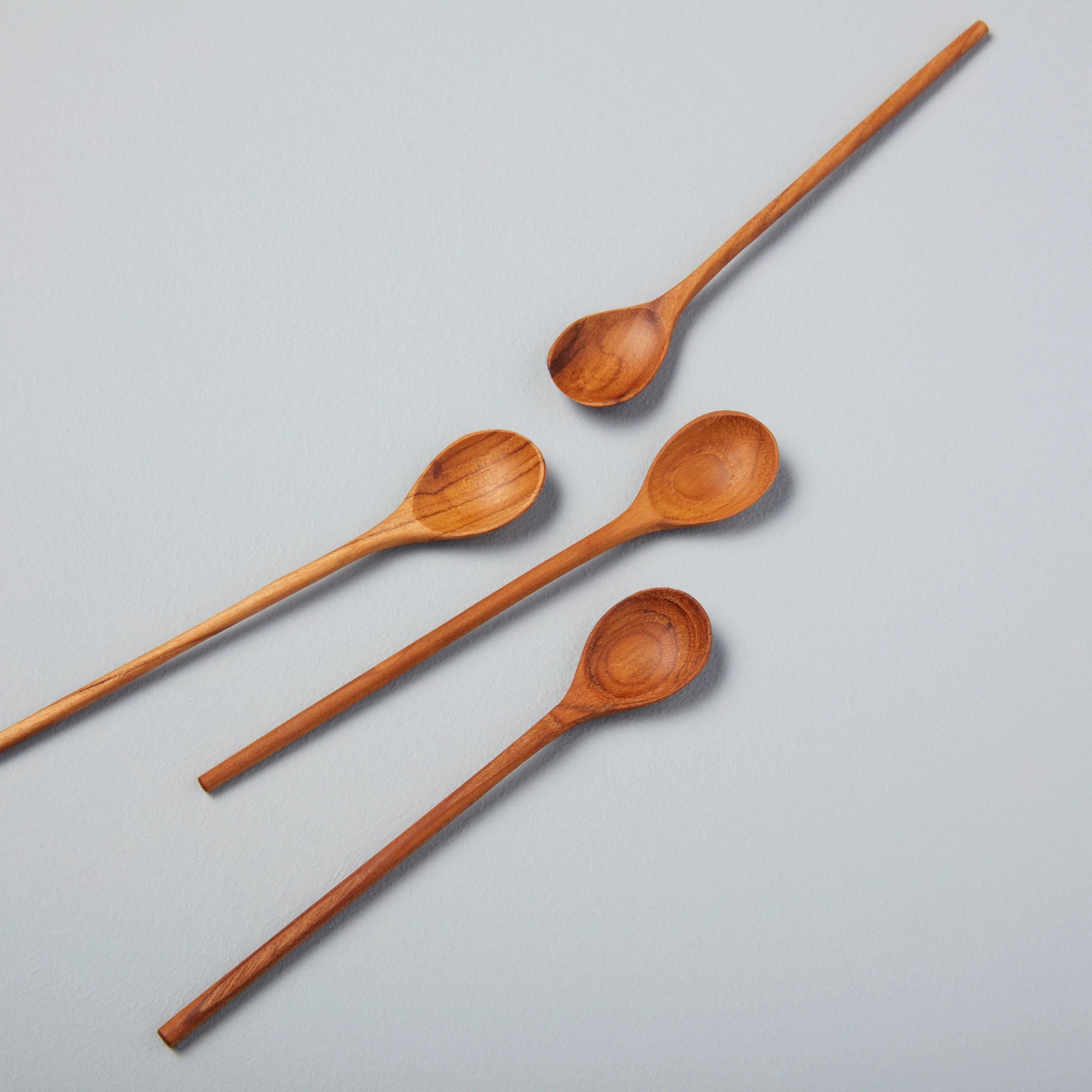 Teak Thin Spoons - Medium - Set of 4