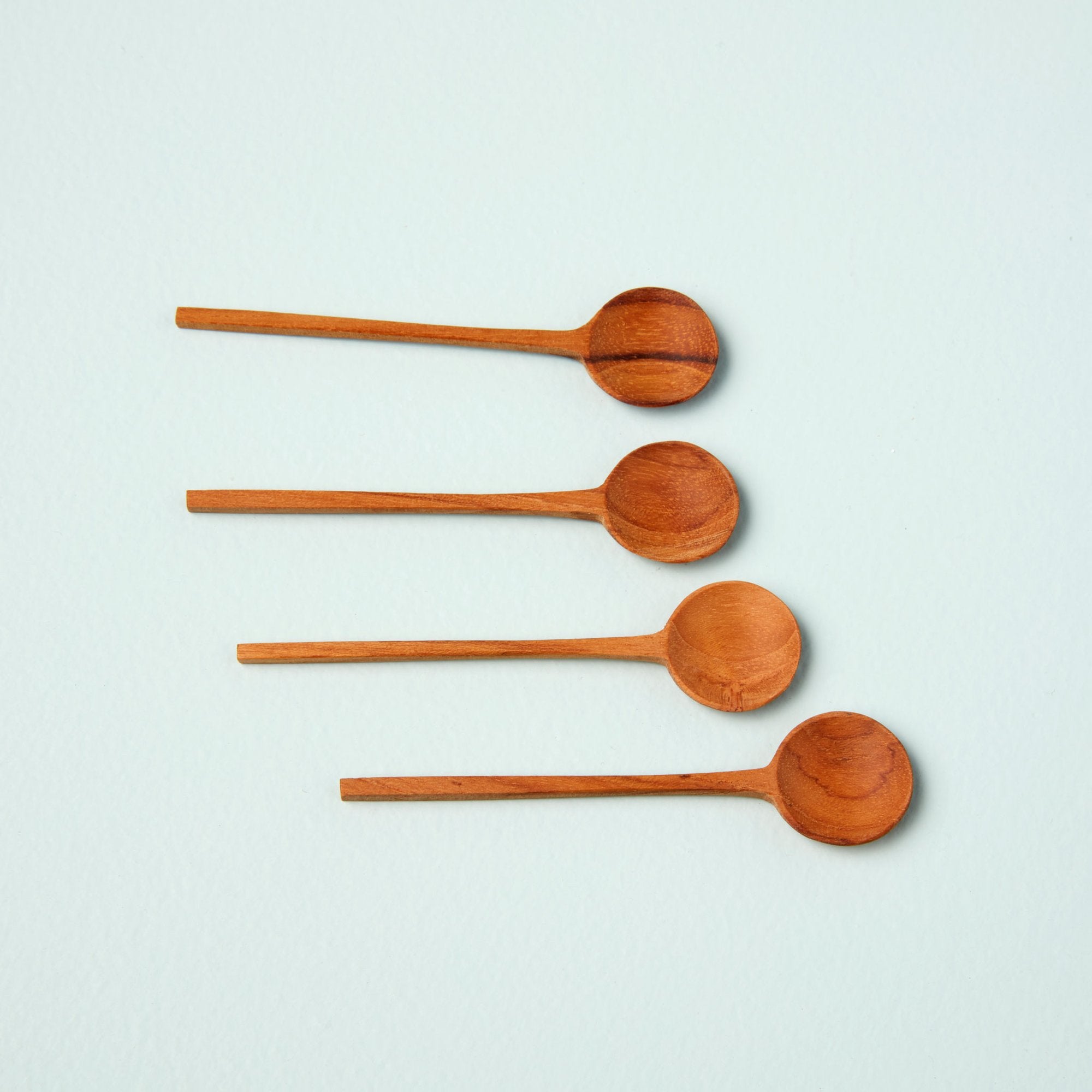 Small Teak Thin Spoons - Set of 4