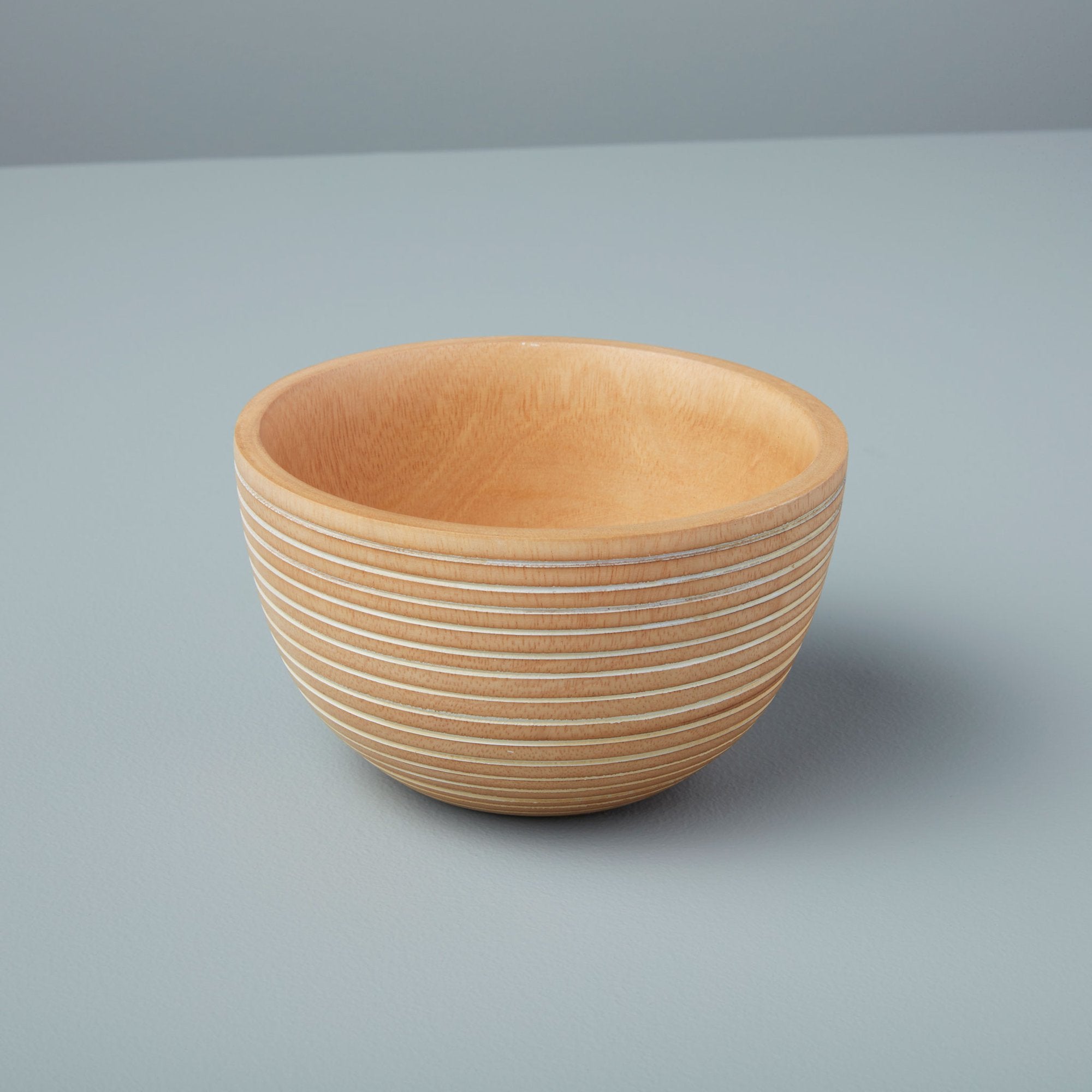 White Striped Mango Wood Bowl
