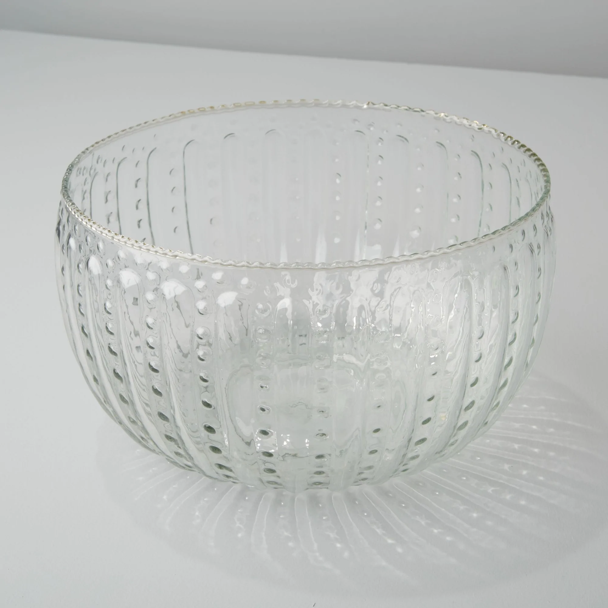 Ruffle Glass Lines Large Bowl