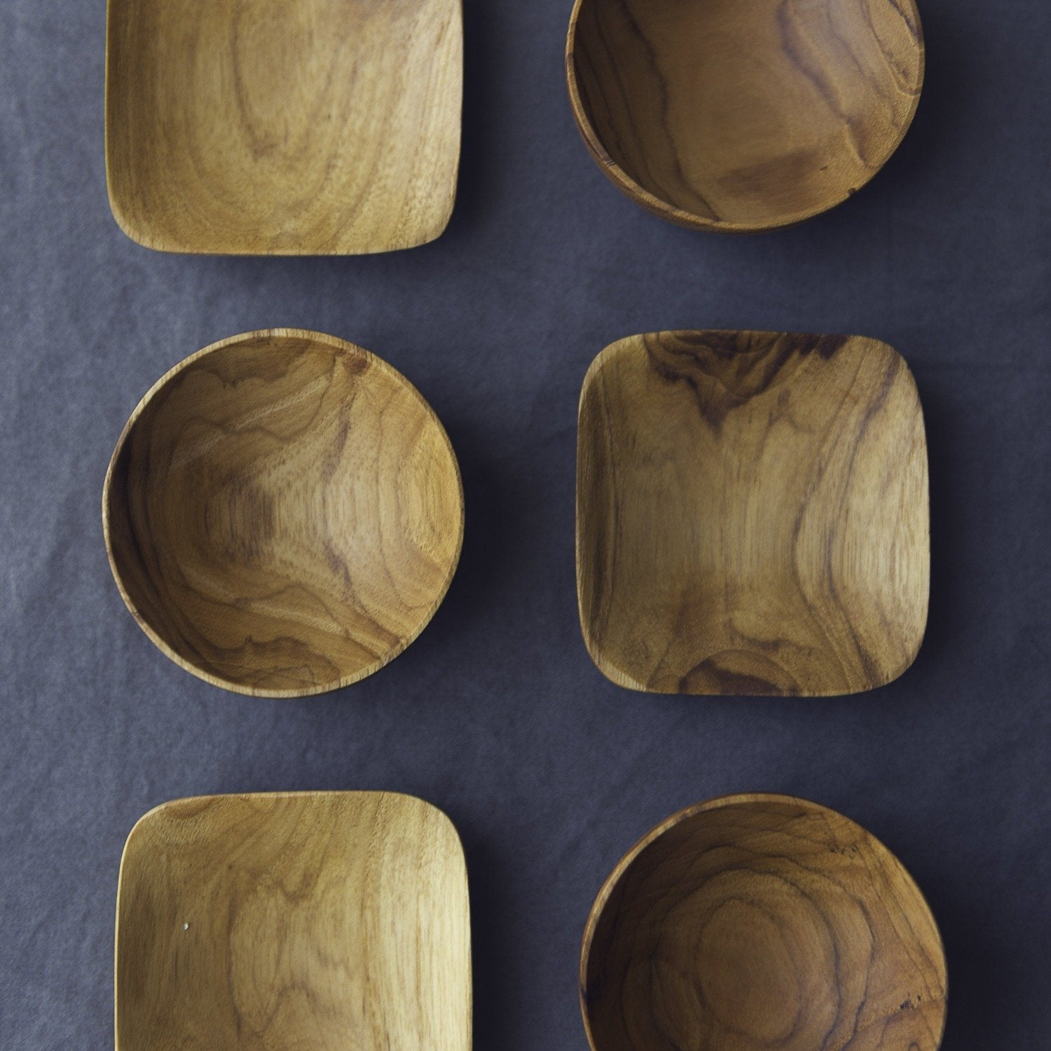 Teak Pinch Bowls - Set of 4