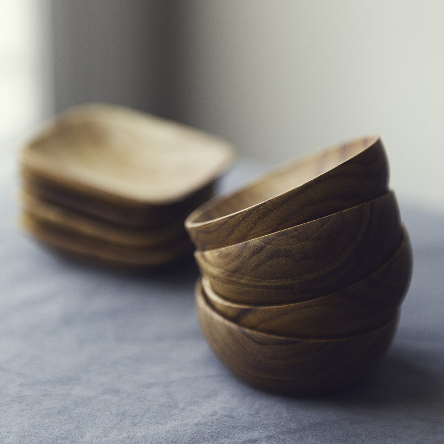 Teak Pinch Bowls - Set of 4