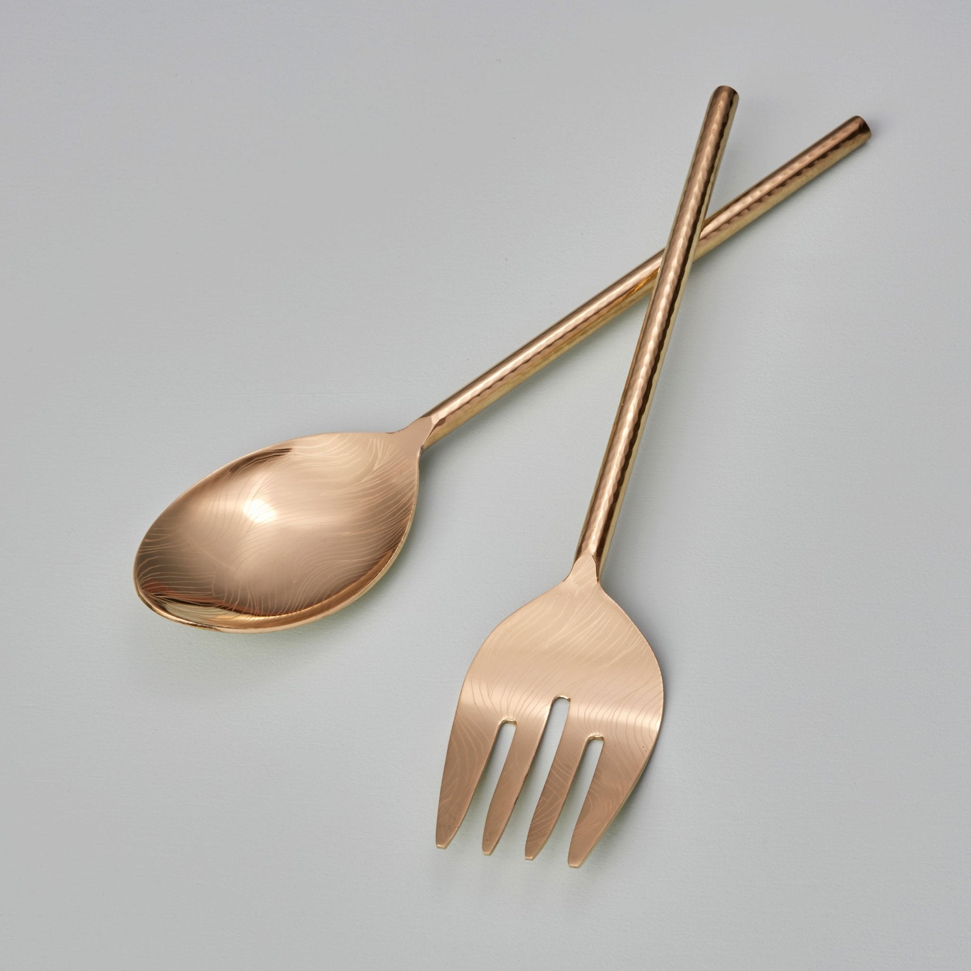 Etched & Hammered Serving Set - Gold