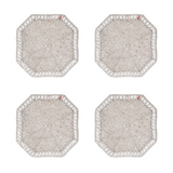 Louxor Coasters in Silver & Crystal - Set of 4