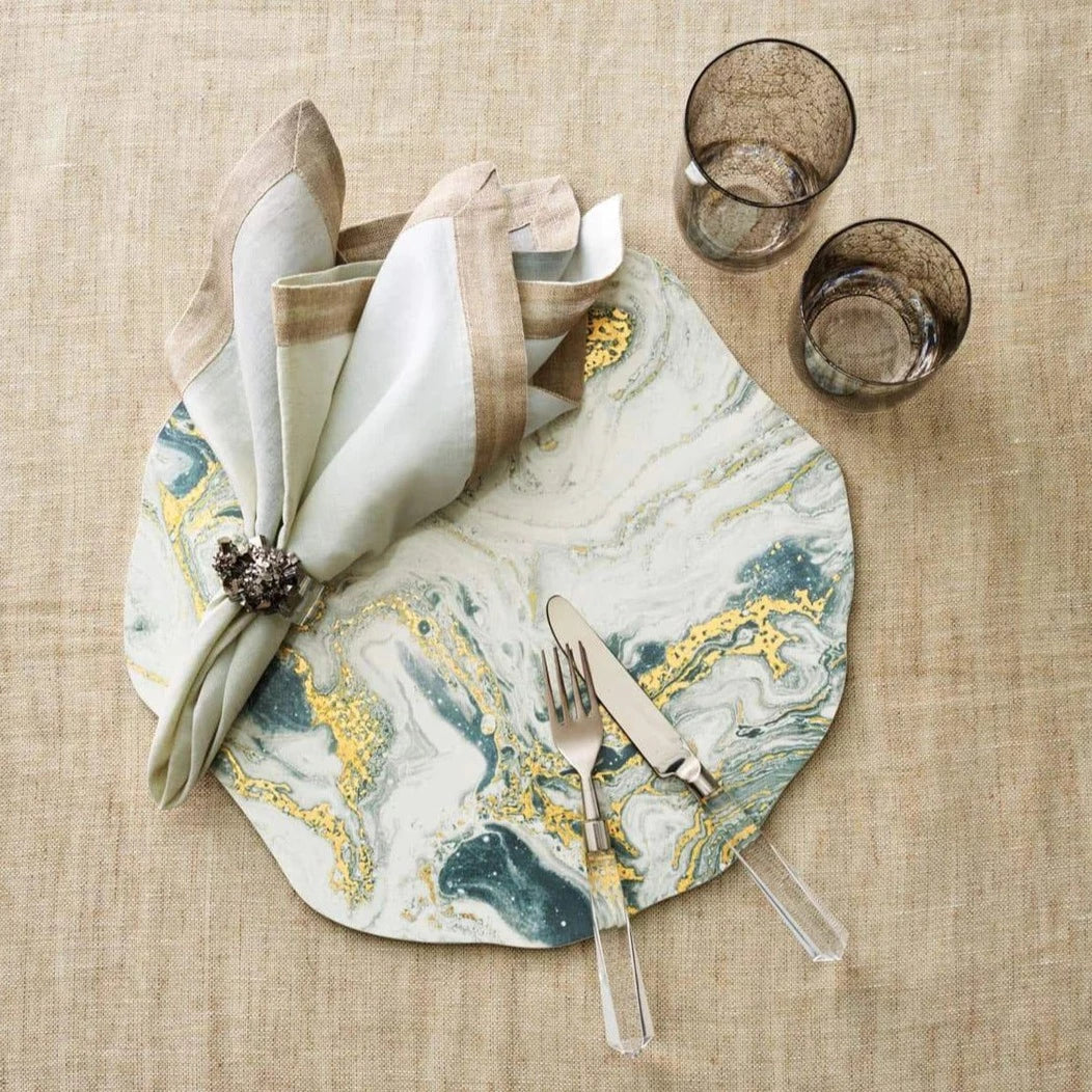 Dip Dye Napkin in Gray & Silver - Set of 4