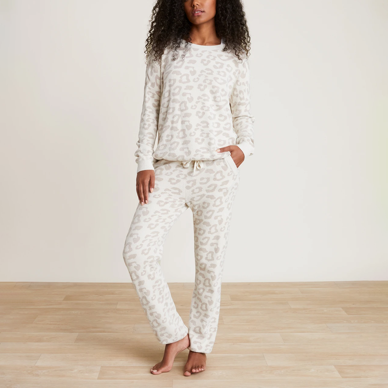 #color_Cream/Stone | CozyChic Ultra Lite Barefoot in the Wild Track Pant