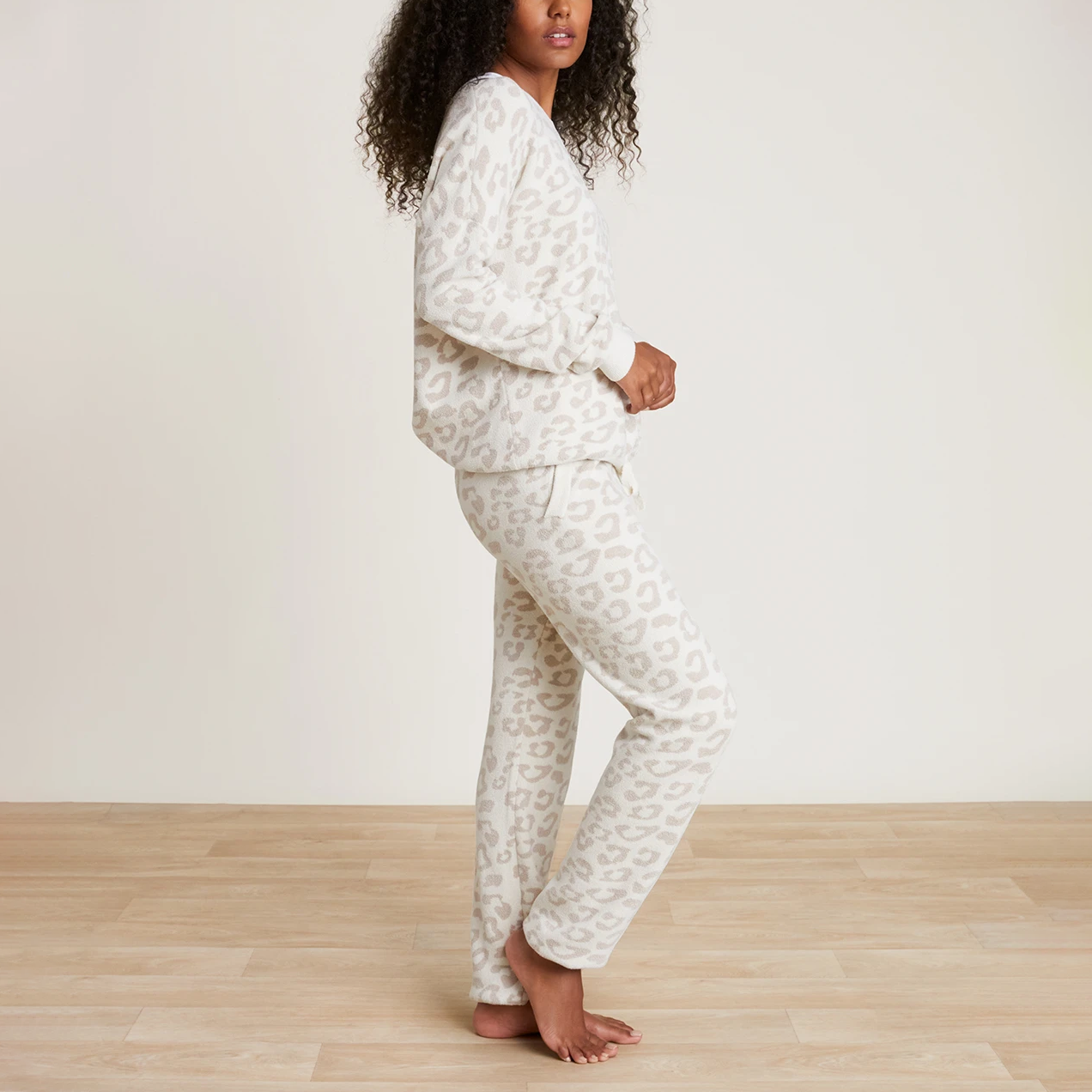 #color_Cream/Stone | CozyChic Ultra Lite Barefoot in the Wild Track Pant