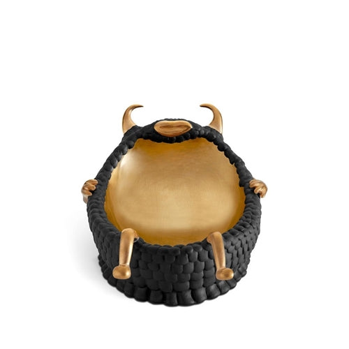 Haas Lazy Susan Catchall Tray - Black & Gold