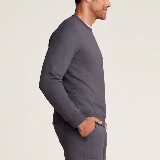 Malibu Collection Men's Pima Cotton Fleece Crew Neck Sweatshirt