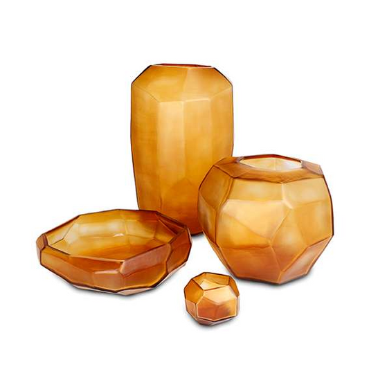 Cubistic Vase - Clear/Gold - Tealight/Bud Vase