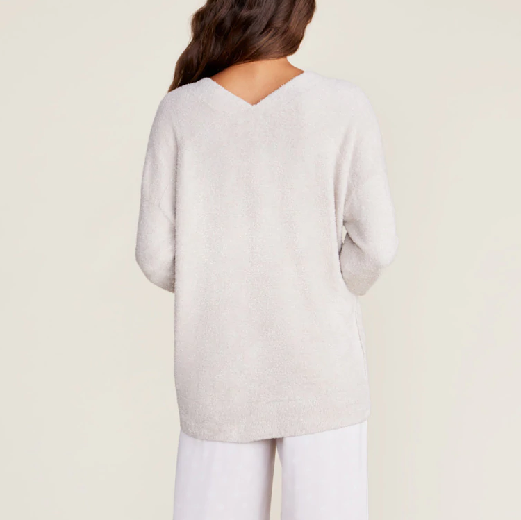 #color_Stone | CozyChic Lite V-Neck Seamed Pullover