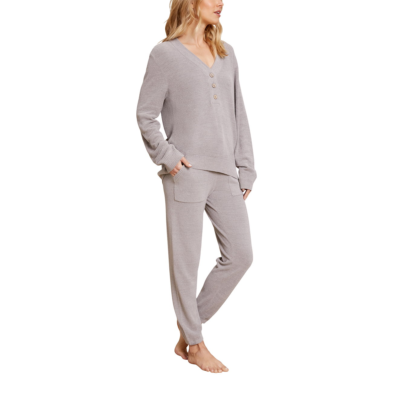 CozyChic Ultra Lite Rib Back Placket Henley