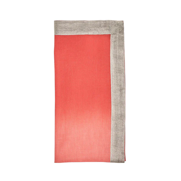 Dip Dye Napkin in Coral & Salmon - Set of 4