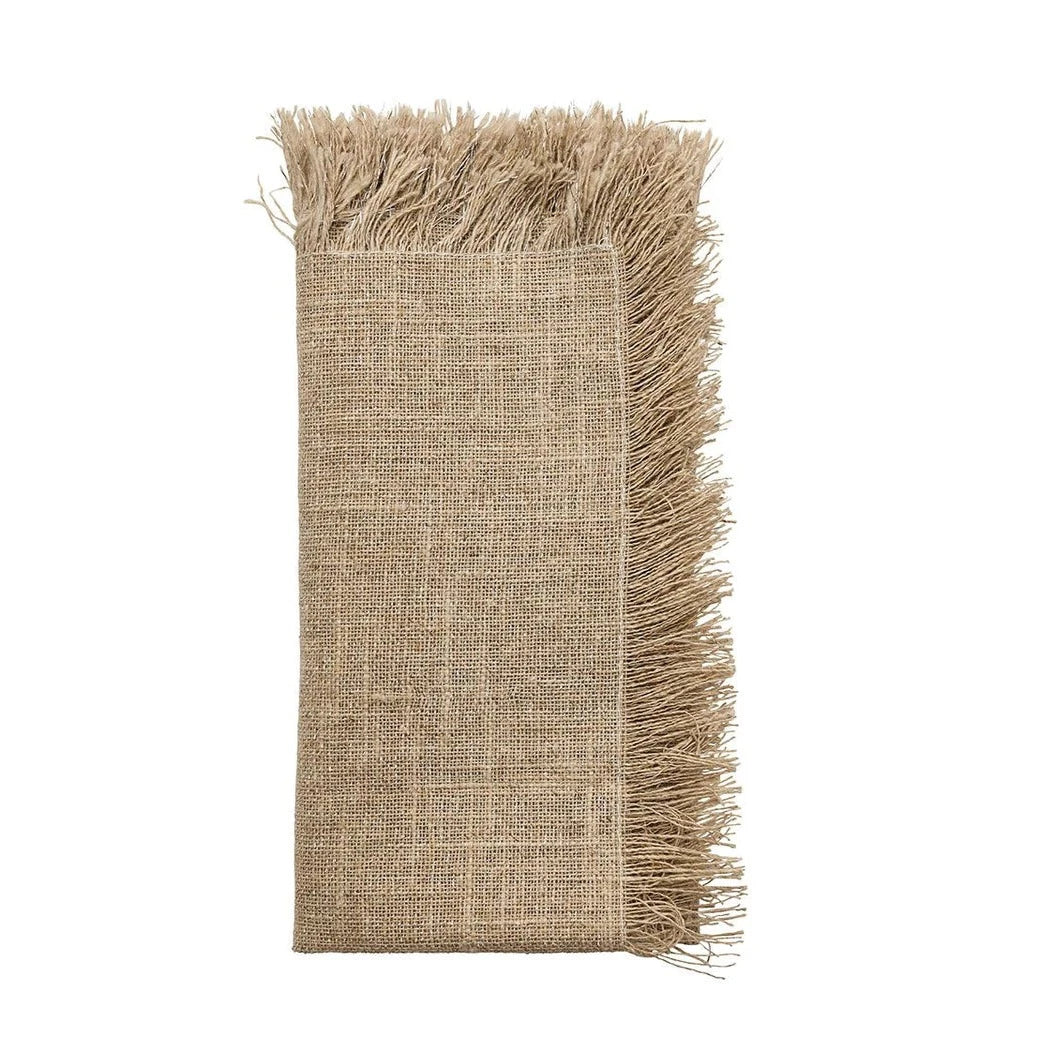 Fringe Napkin in Natural & Silver - Set of 4
