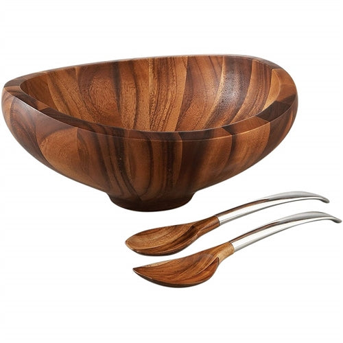 Butterfly Salad Bowl with Servers (Set of 3)
