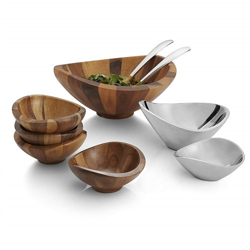Butterfly Salad Bowl with Servers (Set of 3)