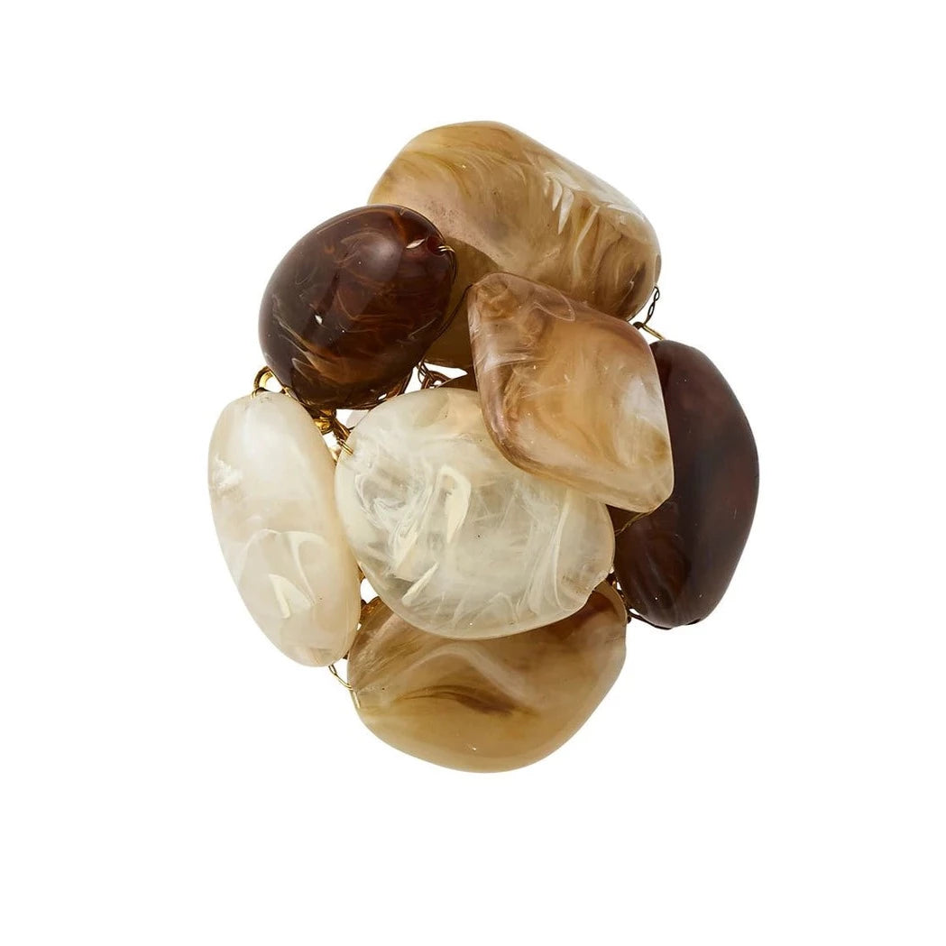 Sea Stone Napkin Ring in Beige - Set of 4