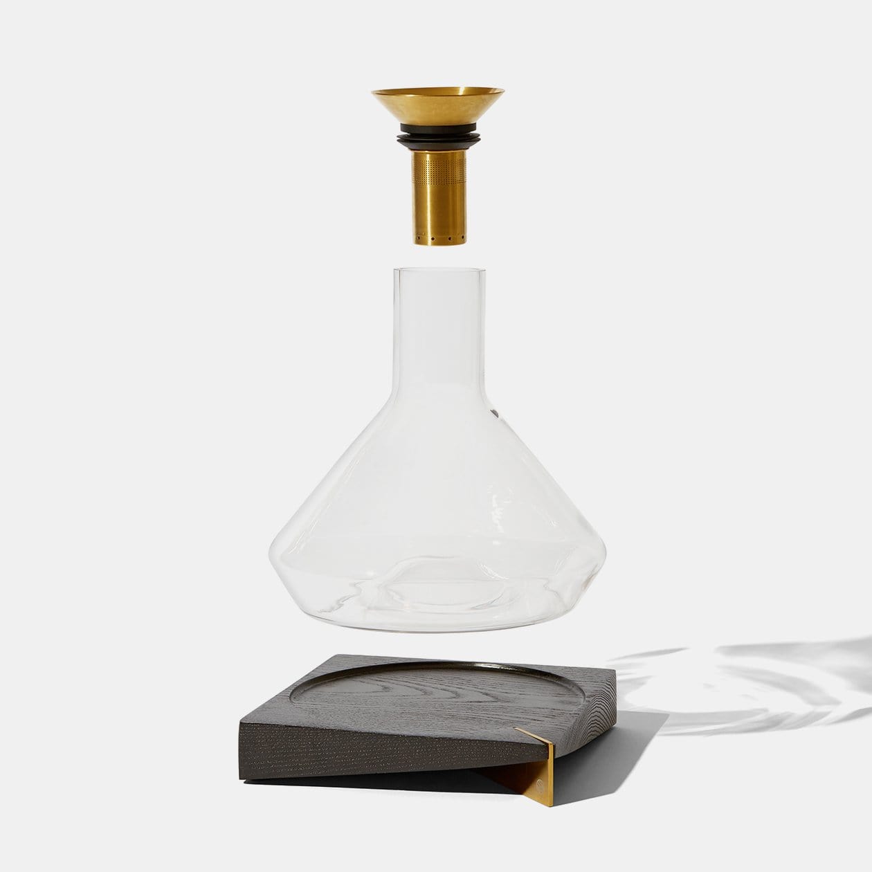 Glass Decanter & Wood Base