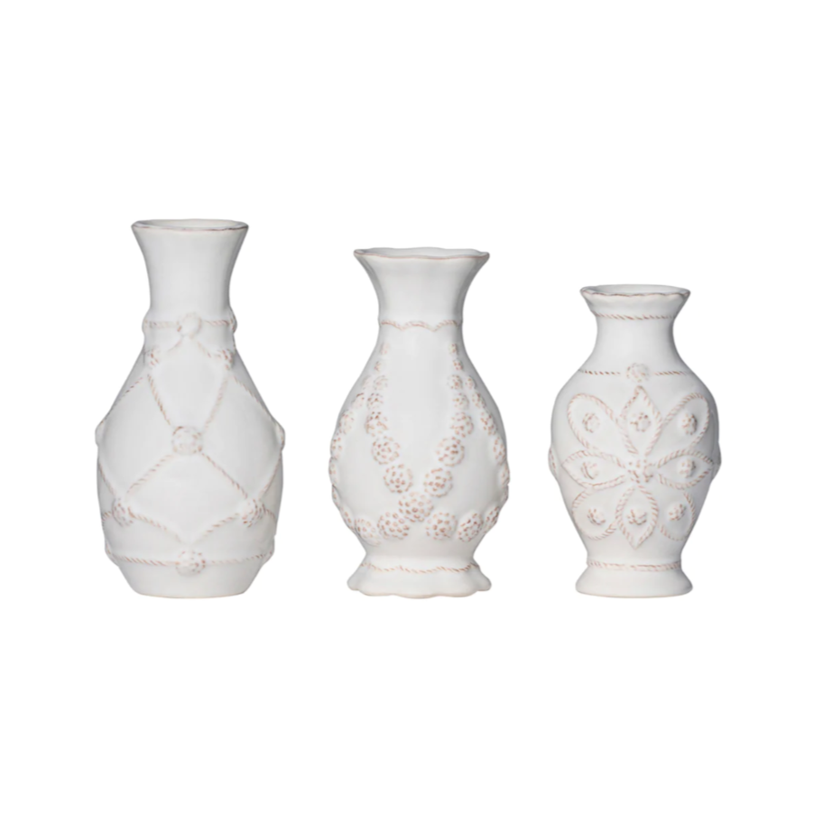 Jardins Du Monde Mini Vase Trio - Whitewash