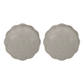 Round Scallop Glimmer & Shimmer Placemat - Silver/Sand (Set of 2)