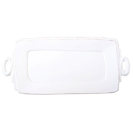 Vietri Lastra White Handled Rectangular Platter