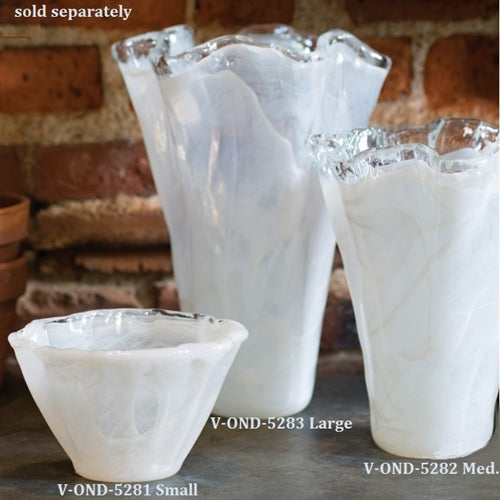 Vietri Onda Glass White Vase