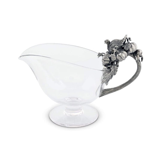 Harvest Turkey Glass Gravy Boat