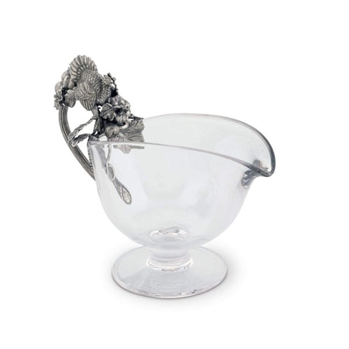 Harvest Turkey Glass Gravy Boat