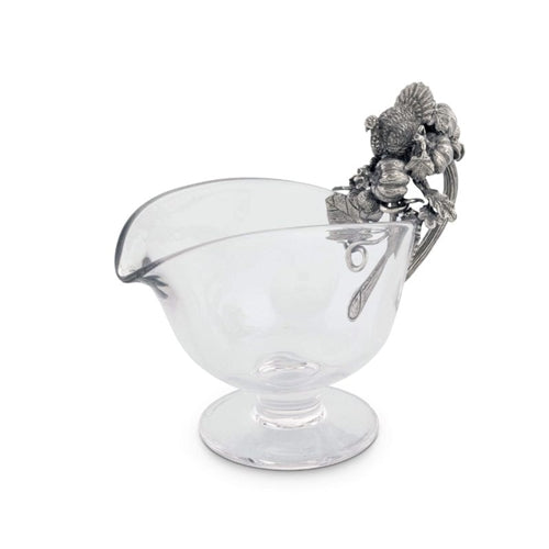 Harvest Turkey Glass Gravy Boat