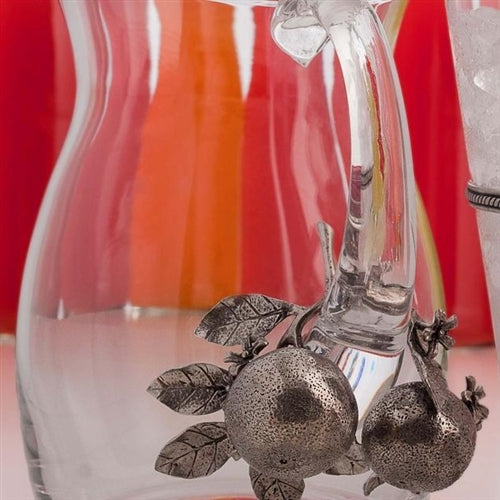 Orange Blooms Glass Pitcher