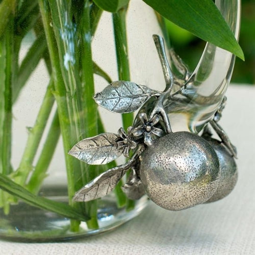 Orange Blooms Glass Pitcher