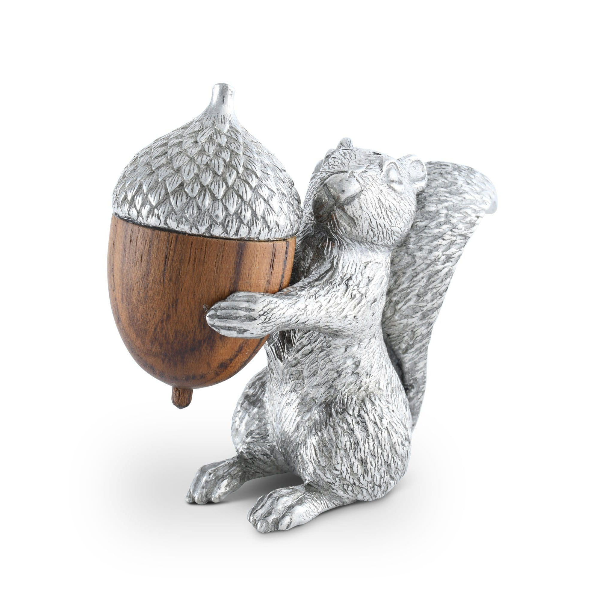 Squirrel With Wood Acorn Salt & Pepper Set