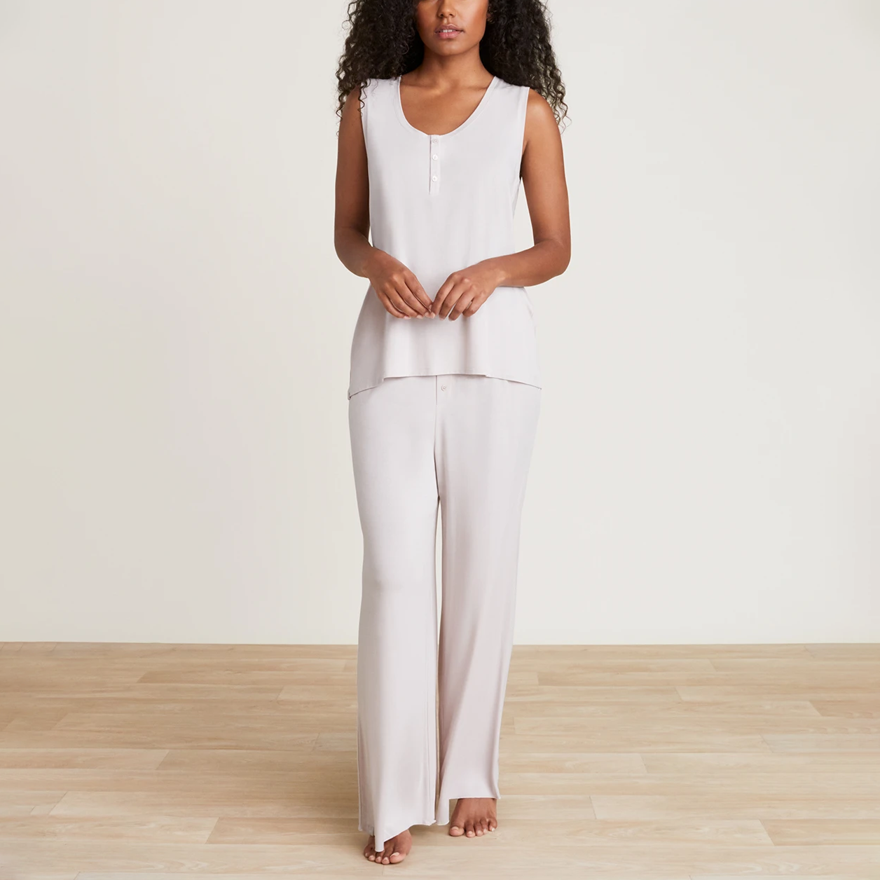 #color_Silver | Luxe Milk Jersey Women's Henley PJ Set