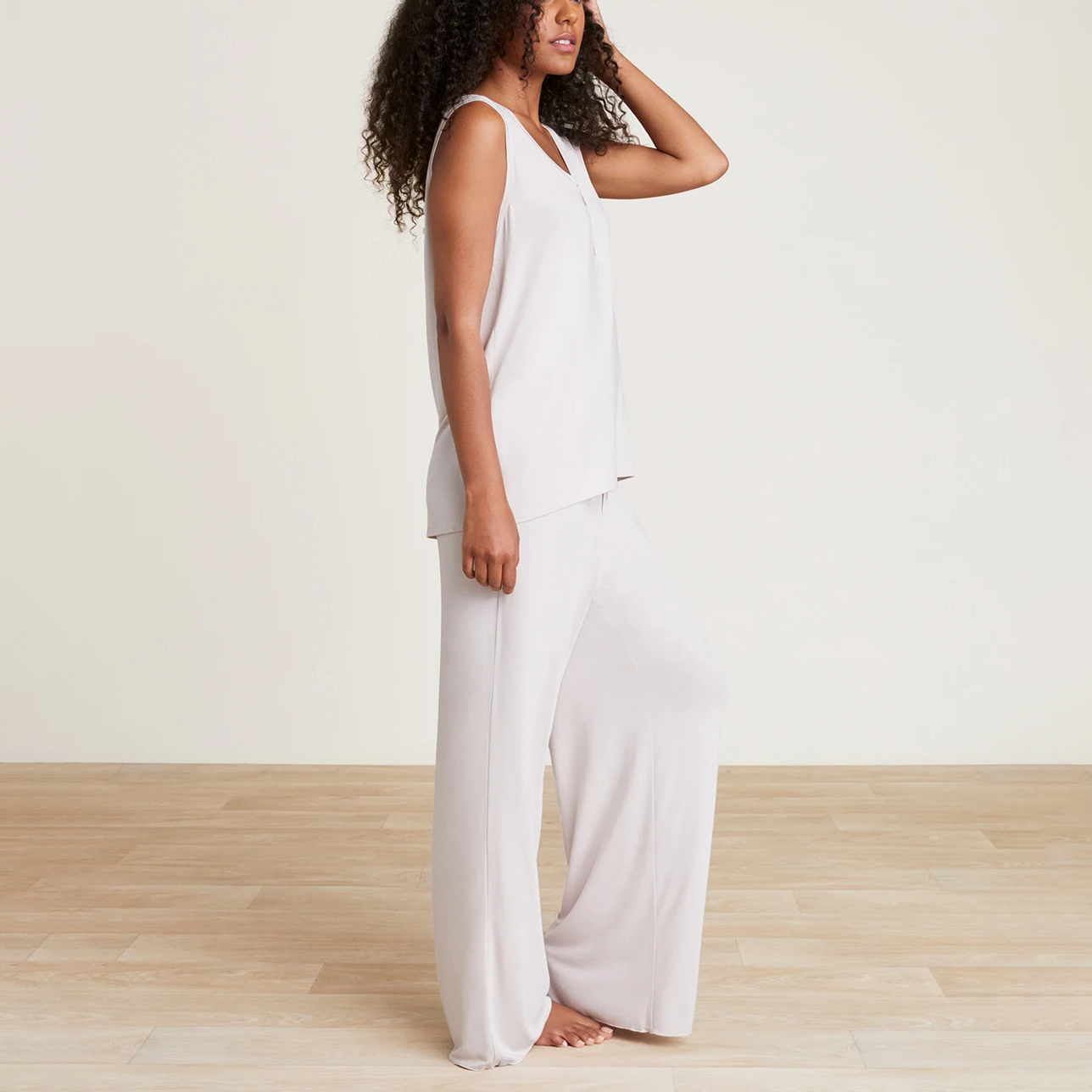 #color_Silver | Luxe Milk Jersey Women's Henley PJ Set