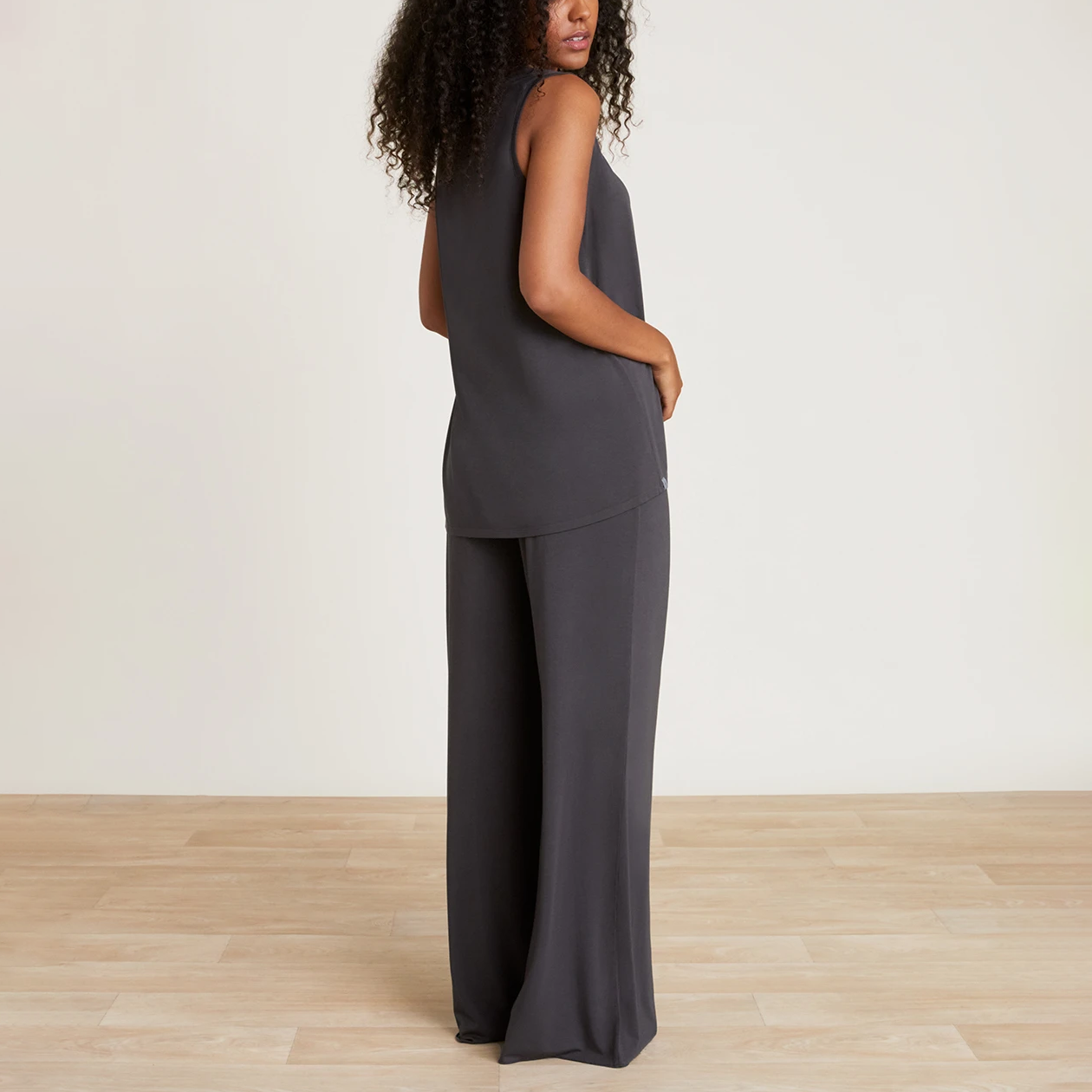 #color_Carbon | Luxe Milk Jersey Women's Henley PJ Set