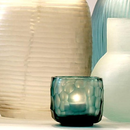 Yava Tealight / Bud Vase - Clear / Petrol