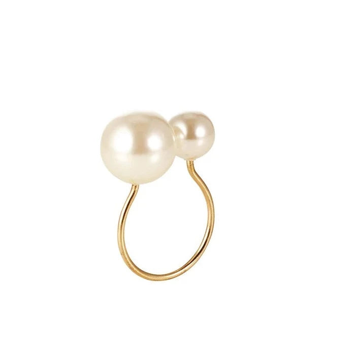 Pearl Napkin Ring in Ivory & Gold - Set of 4