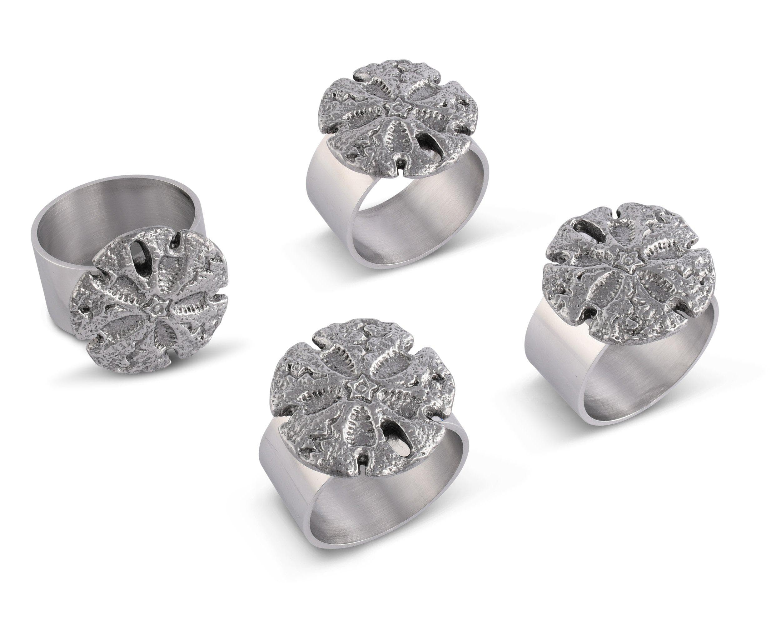 Sand Dollar Napkin Rings - Set of 4