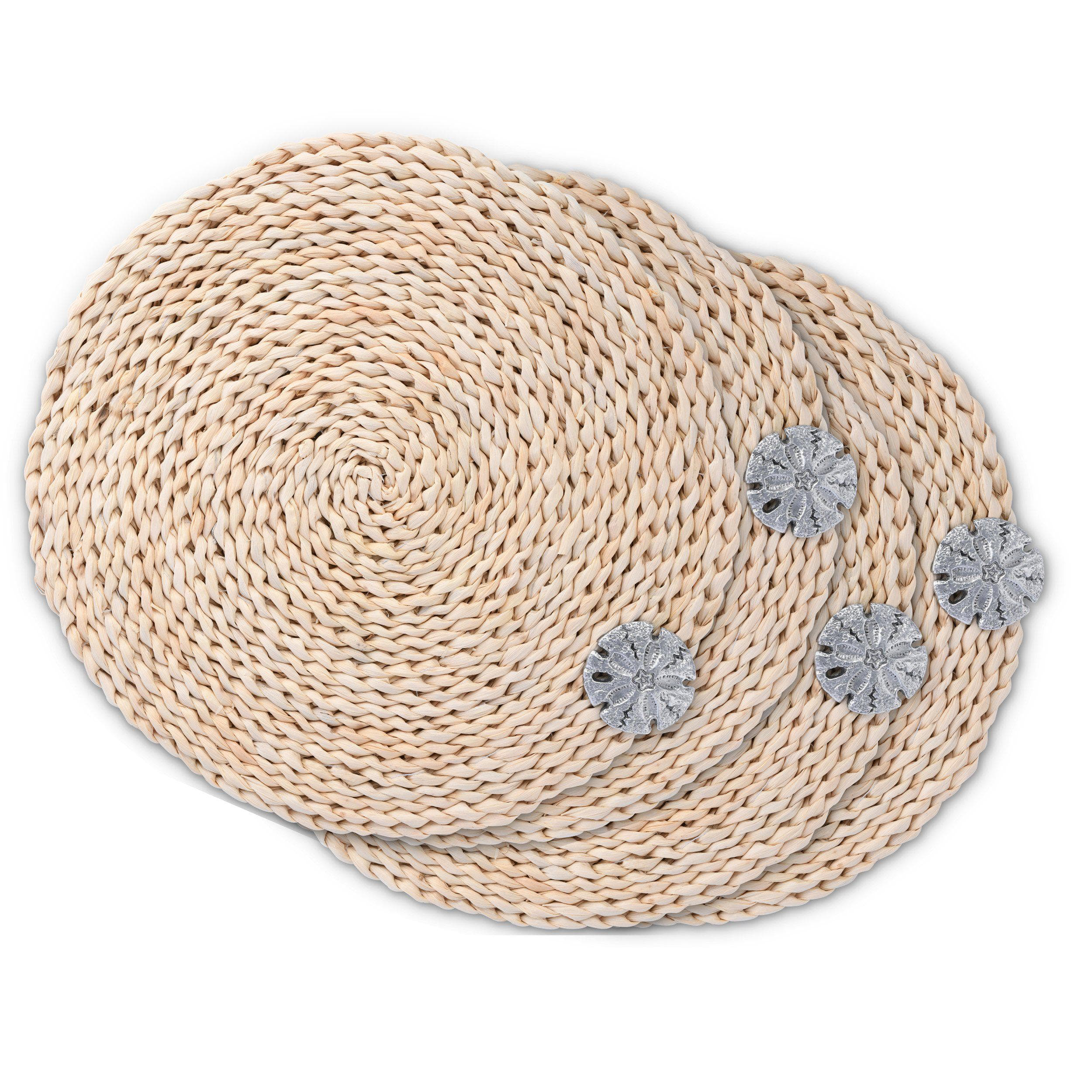 Sand Dollar Twisted Seagrass Placemats - Set of 4