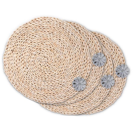 Sand Dollar Twisted Seagrass Placemats (Set of 4)