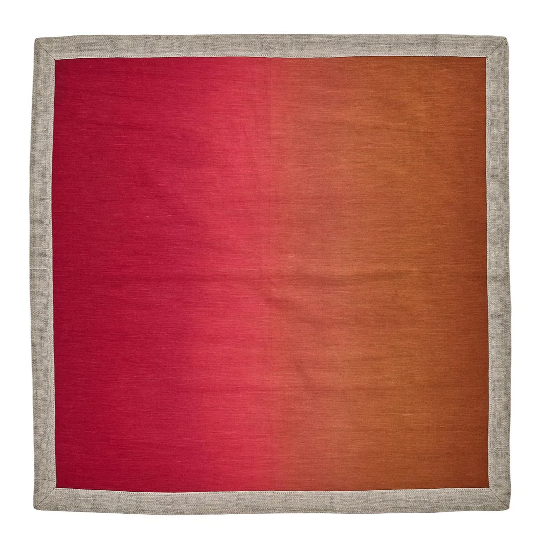Dip Dye Napkin in Cranberry & Orange - Set of 4