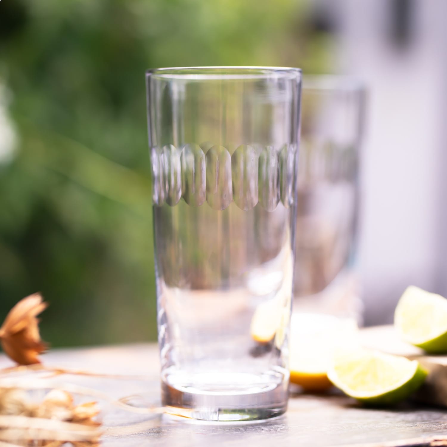 Crystal Highballs With Lens Design - Set of 4