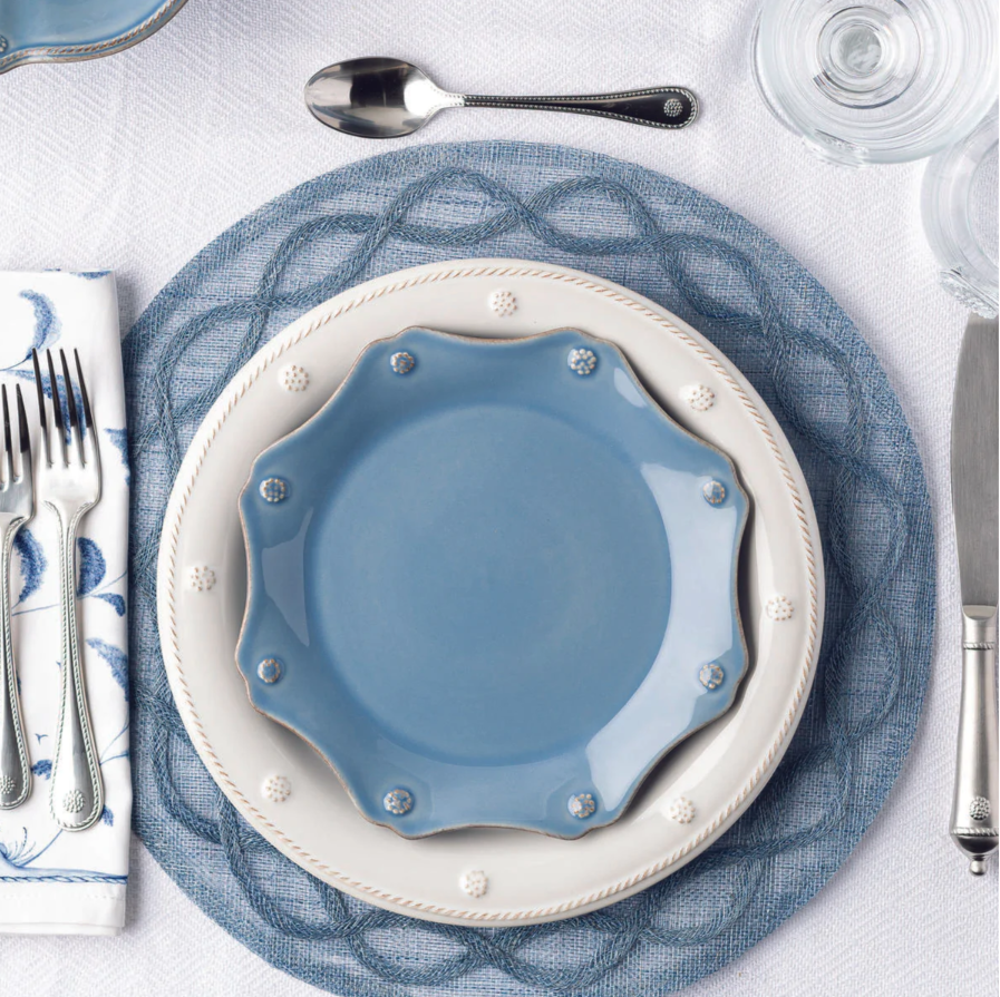 Tuileries Garden Chambray Round Placemat - Set of 4