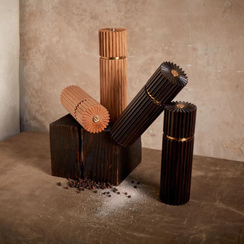 Ionic Salt + Pepper Mills - Smoked Oak - Set of 2